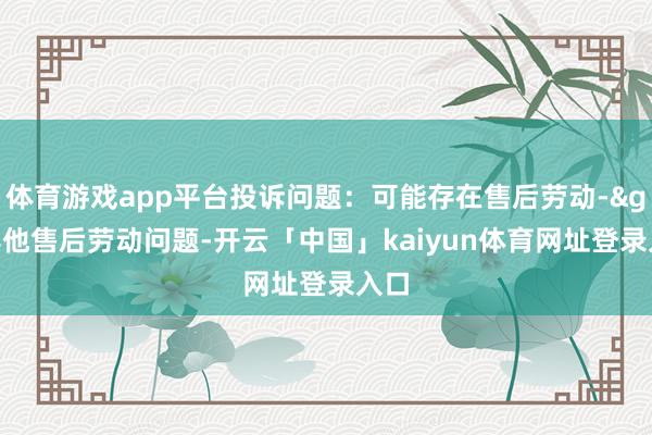 体育游戏app平台投诉问题：可能存在售后劳动->其他售后劳动问题-开云「中国」kaiyun体育网址登录入口