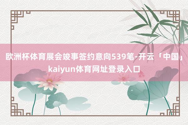 欧洲杯体育展会竣事签约意向539笔-开云「中国」kaiyun体育网址登录入口