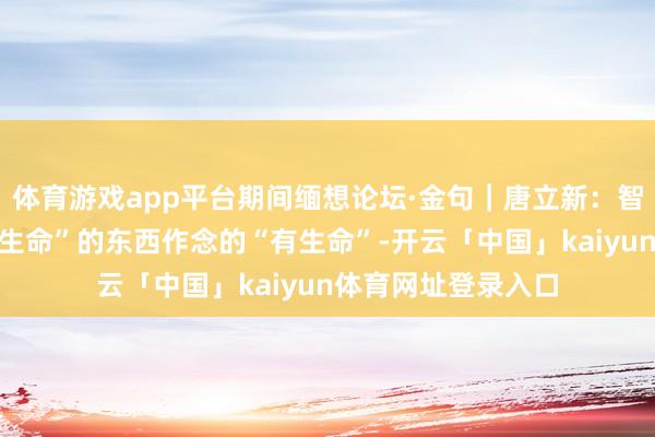 体育游戏app平台期间缅想论坛·金句｜唐立新：智能化，即是把“无生命”的东西作念的“有生命”-开云「中国」kaiyun体育网址登录入口